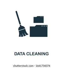 Data Cleaning icon. Simple element from data organization collection. Filled Data Cleaning icon for templates, infographics and more.