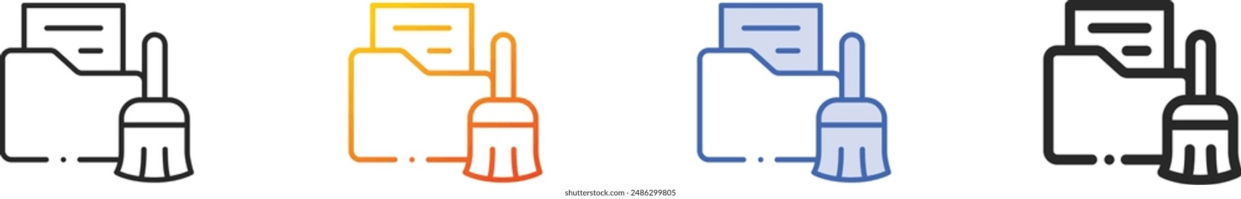 data cleaning icon.Thin Linear, Gradient, Blue Stroke and bold Style Design Isolated On White Background