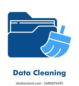 Data Cleaning Two Color Glyph Icon Vector Illustration