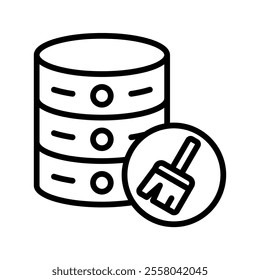 Data Cleaning Vector Lineal Icon on white background.