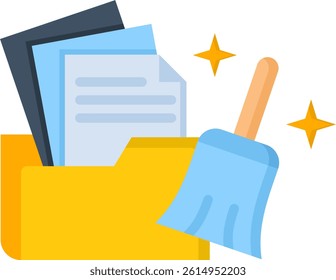 Data Cleansing Icon Flat Vector Illustration
