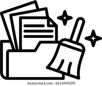 Data Cleansing Icon Line Vector Illustration