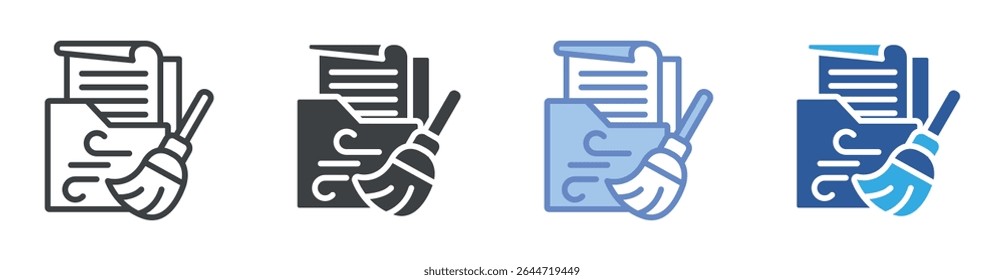 Ícone Limpeza de Dados define coleção de vários estilos