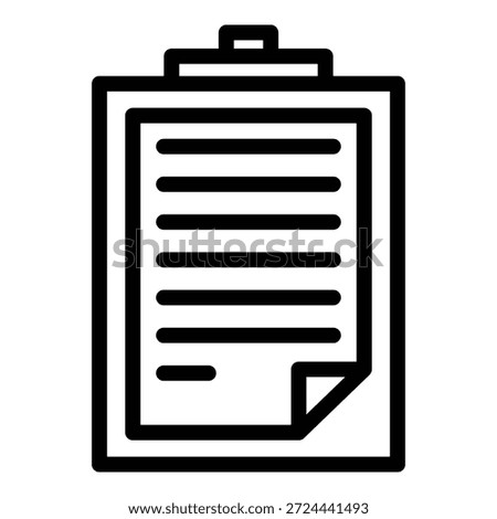 Data clipboard icon outline vector. Check list. Document board