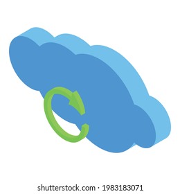 Data cloud backup icon. Isometric of Data cloud backup vector icon for web design isolated on white background