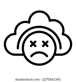 Data cloud icon outline vector. Internet error. Plug page