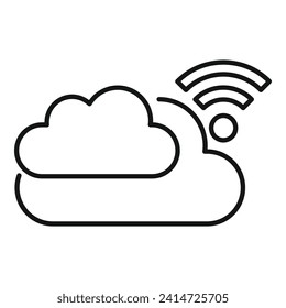 Data cloud internet icon outline vector. Information tech. Admin online