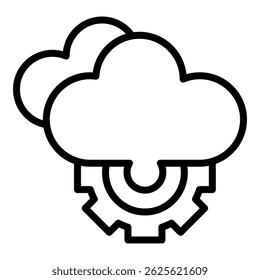 Data cloud internet icon. Outline Data cloud internet vector icon for web design isolated on white background