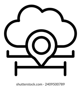 Data cloud location icon outline vector. Online education. School learning