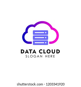 data cloud logo design template. server cloud logo design