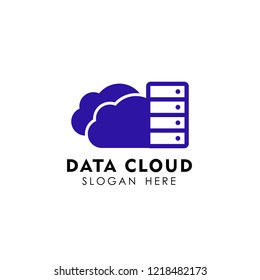 data cloud logo design template. server cloud logo design. storage cloud logo