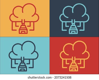 Data Cloud Logo Template, Simple Flat Icon of network,technology,business
