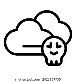 Vector de contorno de icono de pérdida de datos. Borre el sistema. Ataque de clave de señal