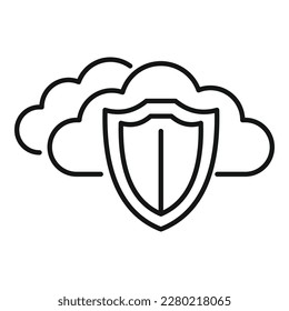 Data cloud privacy icon outline vector. Safe personal. Secure cyber