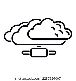 Data cloud SSL certificate icon outline vector. Web secure. Safety network