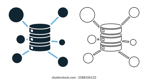 data clustering icon vector with a modern and tech inspired design. Perfect for AI, machine learning, big data, analytics, data processing, pattern recognition, and digital organization