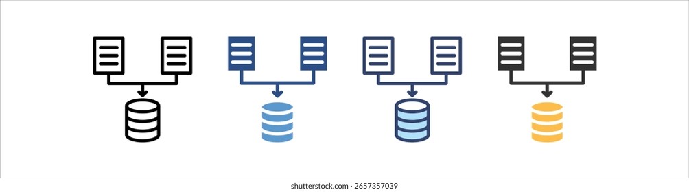 Data Collecting Icon Set Multiple Style Collection
