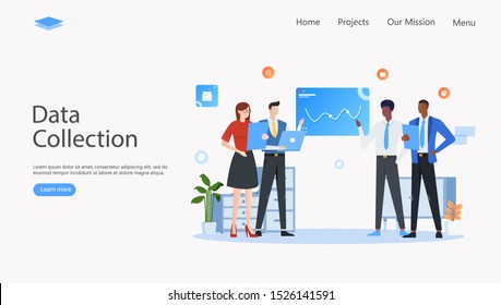 Data Collection for Analytics Vector Illustration Concept , Suitable for web landing page, ui, mobile app, editorial design, flyer, banner, and other related occasion