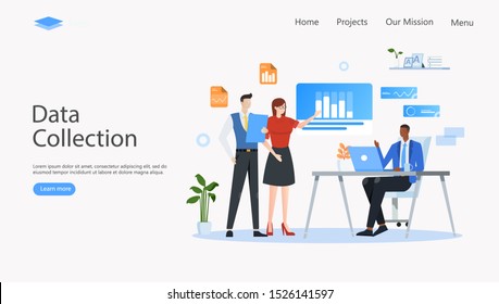 Data Collection for Analytics Vector Illustration Concept , Suitable for web landing page, ui, mobile app, editorial design, flyer, banner, and other related occasion