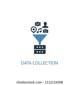 Data Collection Concept 2 Colored Icon. Simple Blue Element Illustration. Data Collection Concept Symbol Design From Big Data Set. Can Be Used For Web And Mobile UI/UX