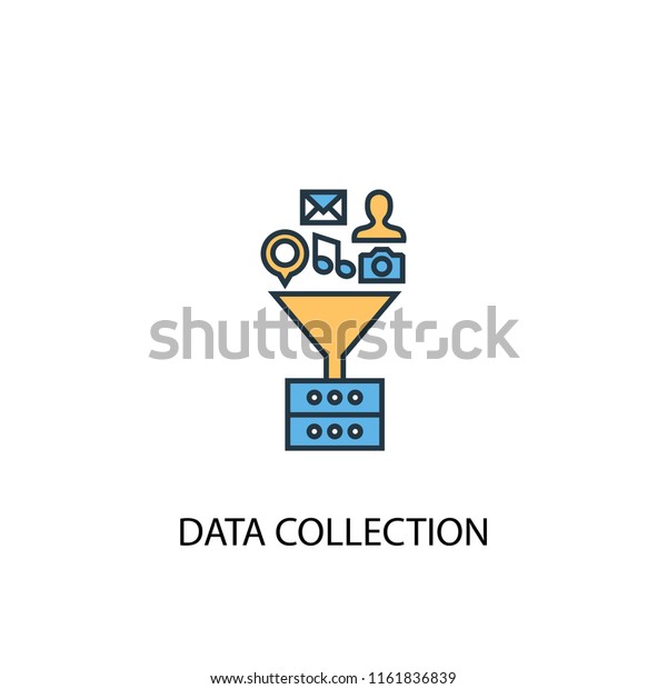 Data Collection Concept 2 Colored Line Stock Vector Royalty Free