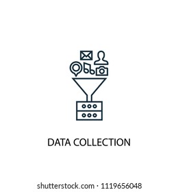 Data collection concept line icon. Simple element illustration. Data collection concept outline symbol design from Big data, database set. Can be used for web and mobile UI/UX