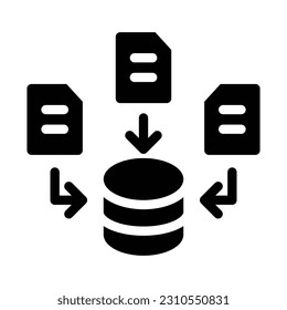 gráfico vectorial de ilustración de icono de glifo de recopilación de datos