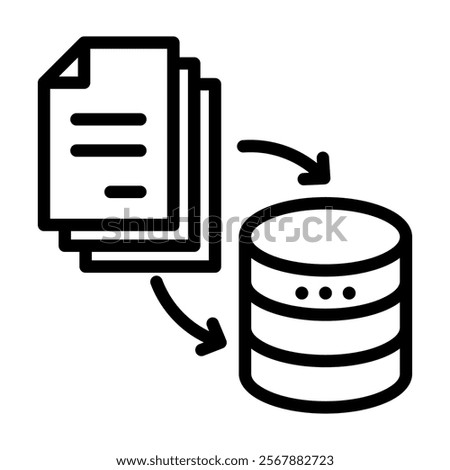 Data Collection Icon Lineal Style Vector Illustration