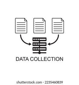 icono de recopilación de datos, icono de tecnología