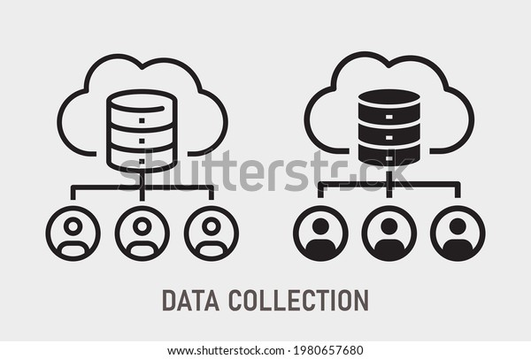 Data collection icon. Vector illustration isolated\
on white.