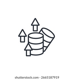 ícone de coleta de dados. vetor.Editável símbolo de estilo traço.linear para usar web design,ilustração logo.Symbol.