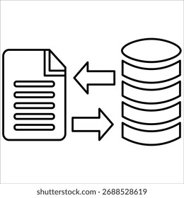 ícones de coleta de dados. vetor de linha simples