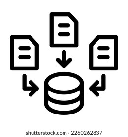 ilustración de icono de línea de recopilación de datos vectorial