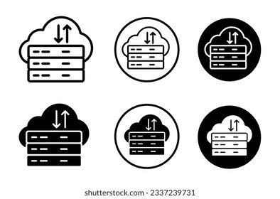 Data Collection storage icon set. cloud data backup vector symbol for mobile app, and website UI design.