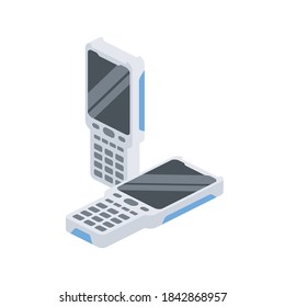 Data Collection Terminals. Vector 3d Isometric, Color Web Icons Set, New Flat Style. Creative Illustration, Idea For Infographics.