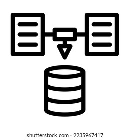 Diseño de iconos de línea de vector de recopilación de datos