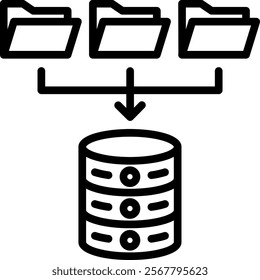 Data Collection Vector Lineal Icon On White Background.