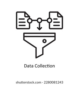Data Collection Vector Outline Icon Design illustration. Data Symbol on White background EPS 10 File