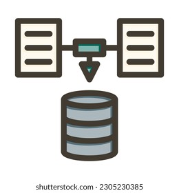 Data Collection Vector Thick Line Filled Colors Icon Design
