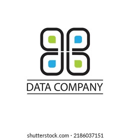data company logo, square data logo vector , data logo template design vector