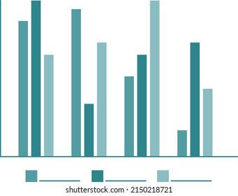 Data comparison chart. Group column graph symbol