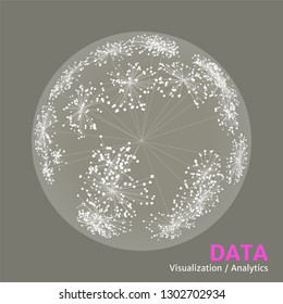 Data complexity representation. Big data concept visualization. Analytics abstract concept. Sphere graphic background.