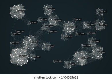 Data complexity representation. Big data concept visualization. Analytics abstract concept. Graphic background. Information clustering.