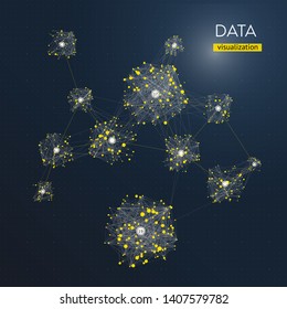 Data complexity representation. Big data concept visualization. Analytics abstract concept. Graphic background. Information clustering.