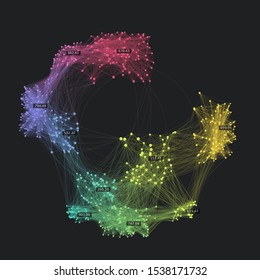 Data complexity representation. Big data concept visualization. Analytics abstract concept. Creative technology background. Information clustering.