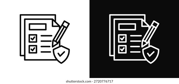 Conjunto De Ícones De Conformidade De Dados Em Preto-E-Branco