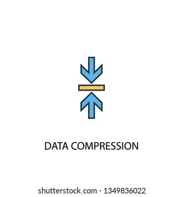 Data Compression concept 2 colored line icon. Simple yellow and blue element illustration. Data Compression concept outline symbol design