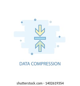 Data Compression line concept. Simple line icon, colored illustration. Data Compression symbol flat design. Can be used for UI/UX