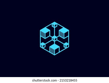Data computing blockchain server symbol