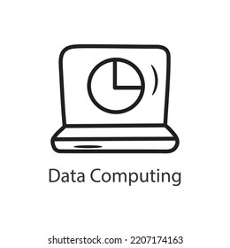 Data Computing Filled Outline Icon Design illustration. Data Symbol on White background EPS 10 File